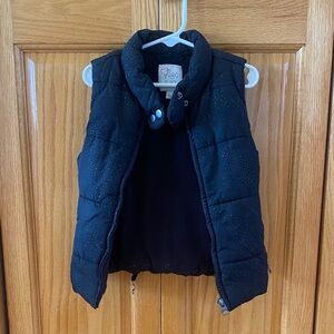 Black Puffer Vest with Sparkle Detail